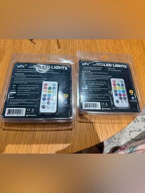 Remote Controlled LED Lights with Color Remote - set of 2